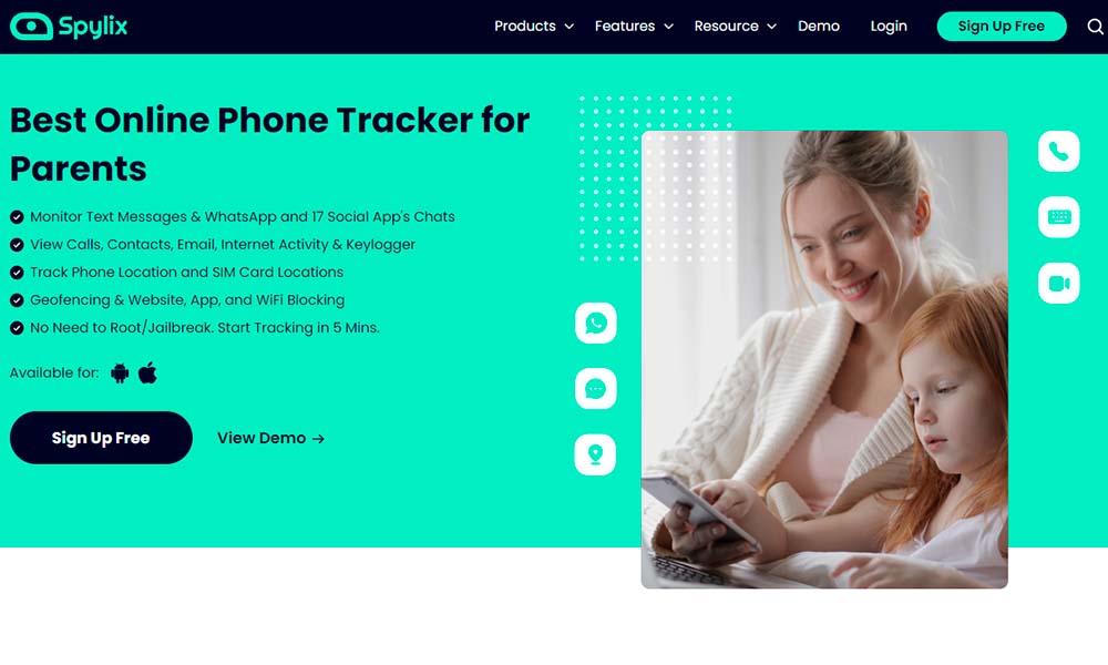 App Espi&atilde;o de Telefone Spylix