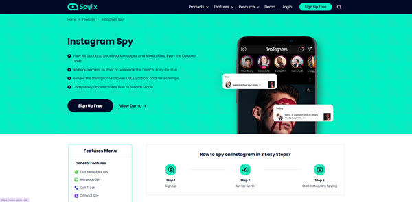 App Espi&atilde;o de Instagram Spylix?