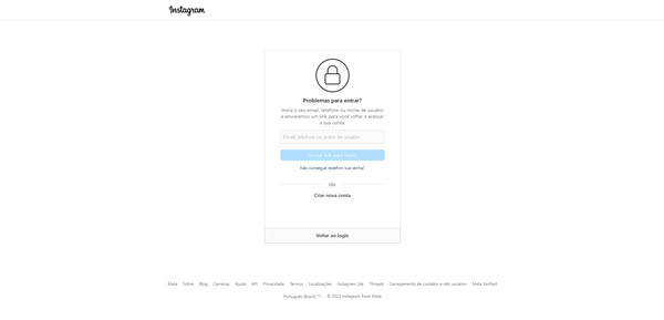 Descobrir a senha do Instagram pelo Esqueci minha senha?