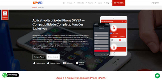 Espi&atilde;o SPY24 iPhone Monitoring App