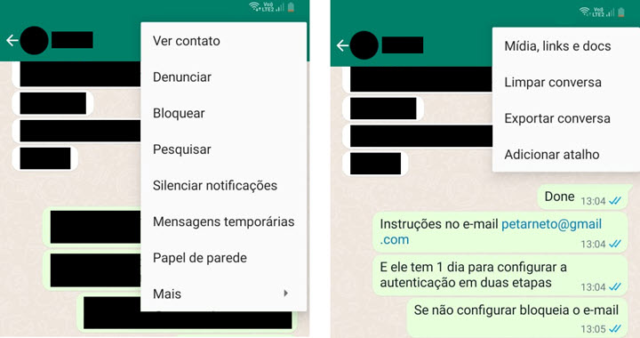 Hackear o WhatsApp exportando o Hist&oacute;rico