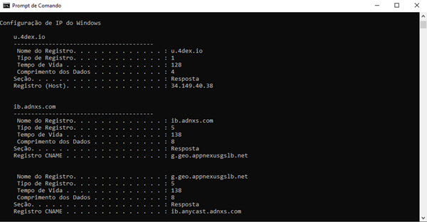 Hist&oacute;rico da guia an&ocirc;nima pelo Windows