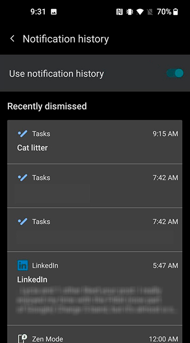 Hist&oacute;rico de Notifica&ccedil;&otilde;es no celular Android