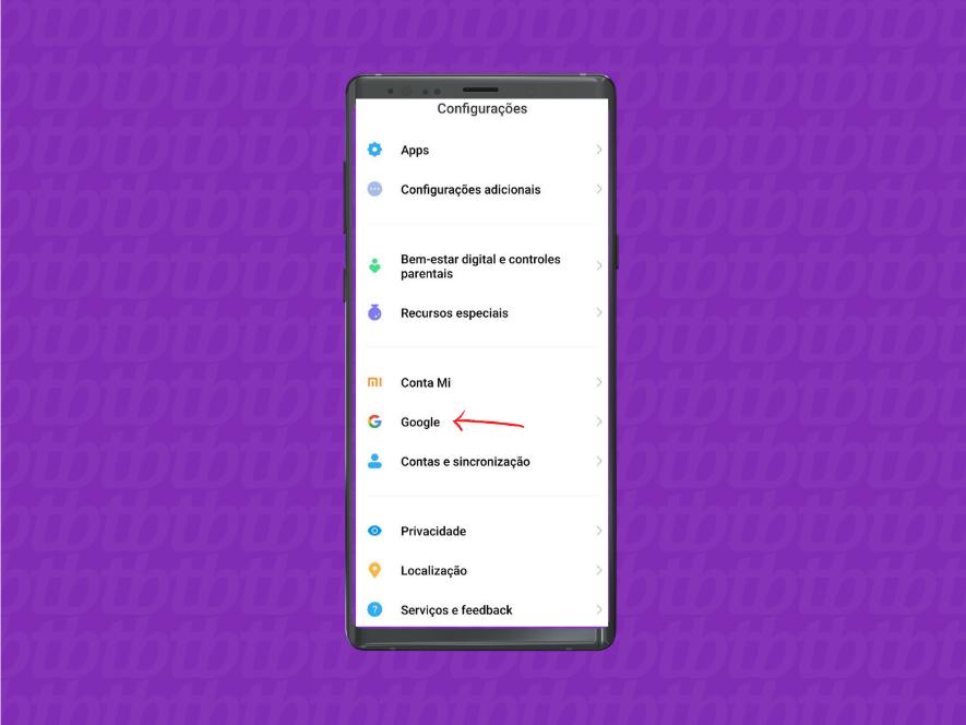 Tela de configura&ccedil;&otilde;es Google do Encontre Meu Dispositivo para rastrear celular pelo n&uacute;mero