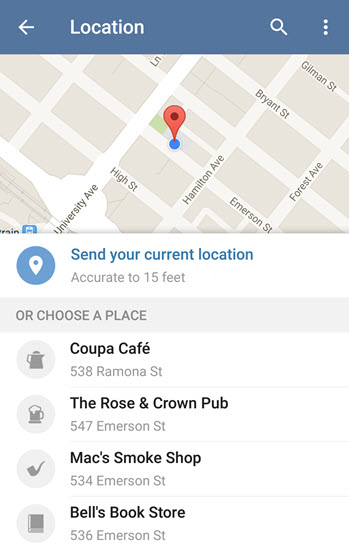 Localiza&ccedil;&atilde;o no Telegram