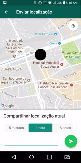 Rastrear o WhatsApp pela localiza&ccedil;&atilde;o