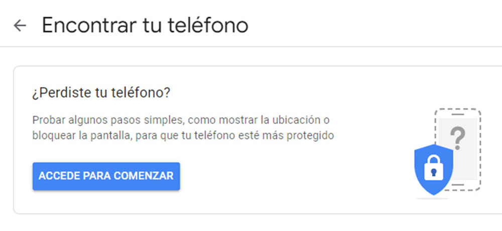 Encontrar tu tel&eacute;fono de Google