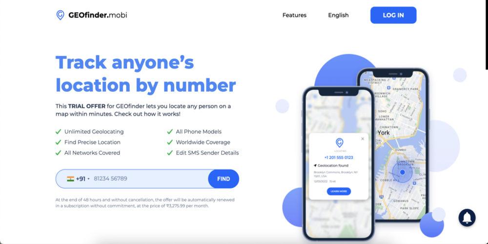 GEOfinder rastrea con el n&uacute;mero de tel&eacute;fono