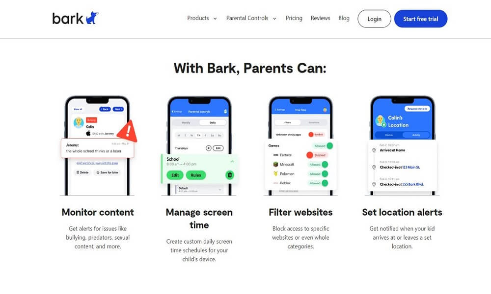 Application de contr&ocirc;le parental Bark