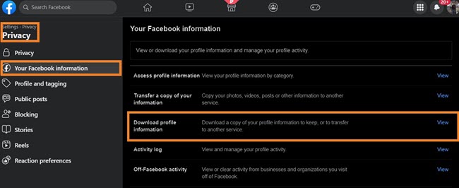 Recover Messages on Messenger via Download Settings