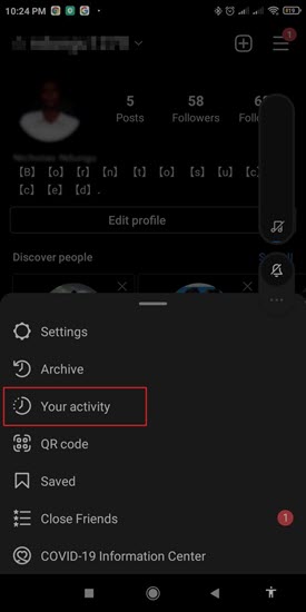 Tap on Your Activity to Proceed to See the Time You Spend on Instagram
