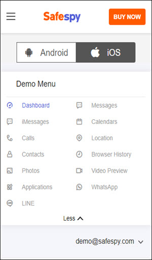 Access safespy Online Dashboard