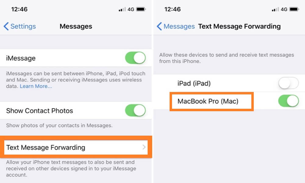 See someone else&rsquo;s iMessages via text forwarding