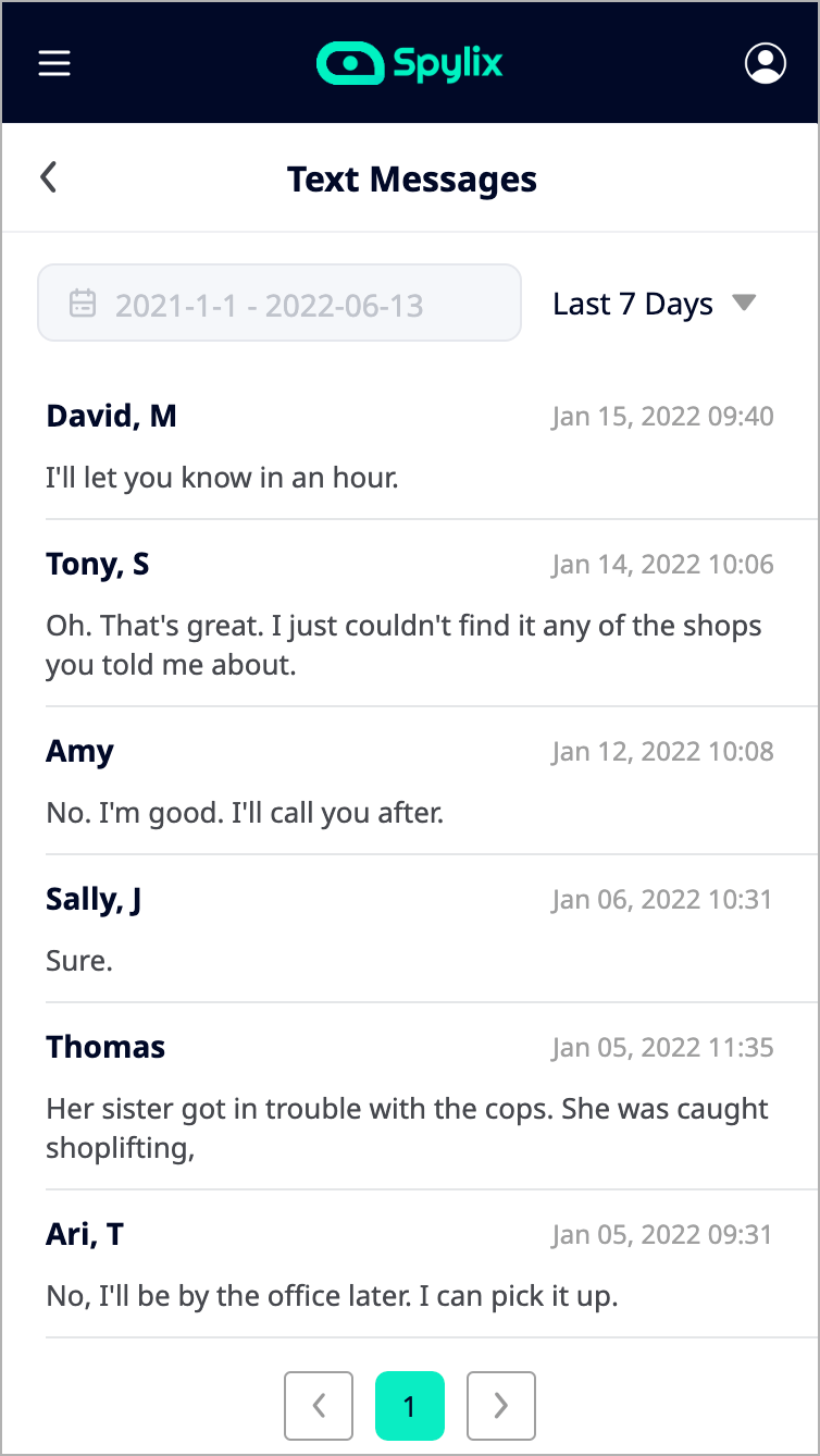 get text messages from another phone sent to mine with Spylix