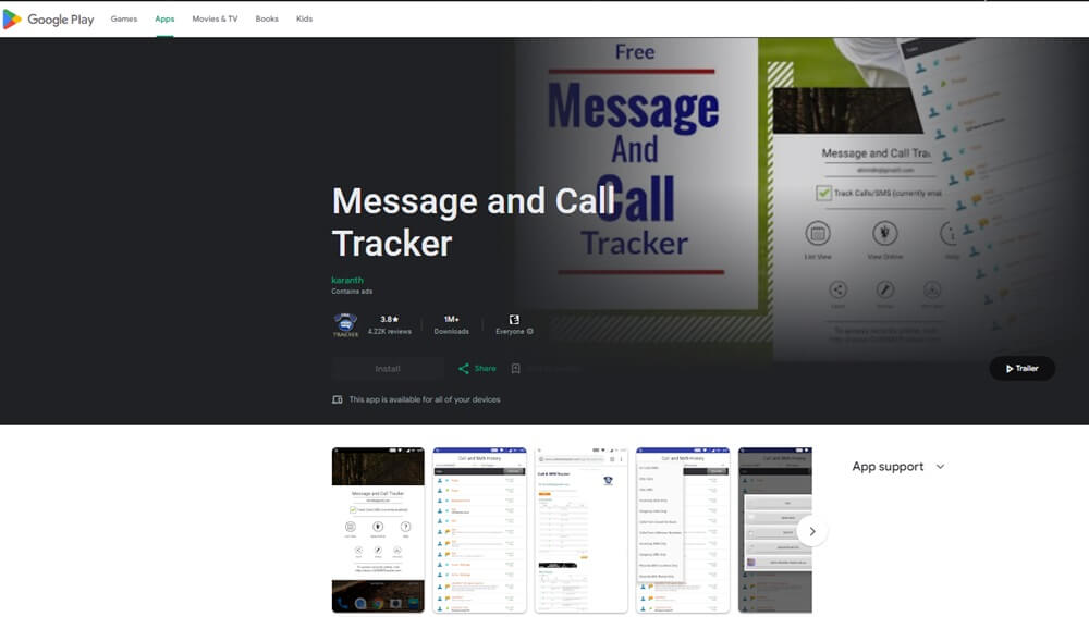 Message and Call Tracker App