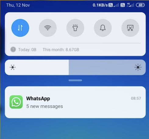 WhatsApp bildirim &ccedil;ubuğu